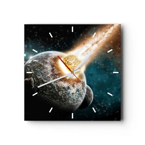 Wanduhr - Glasuhr - Holocaust oder Geburt? - 40x40 cm