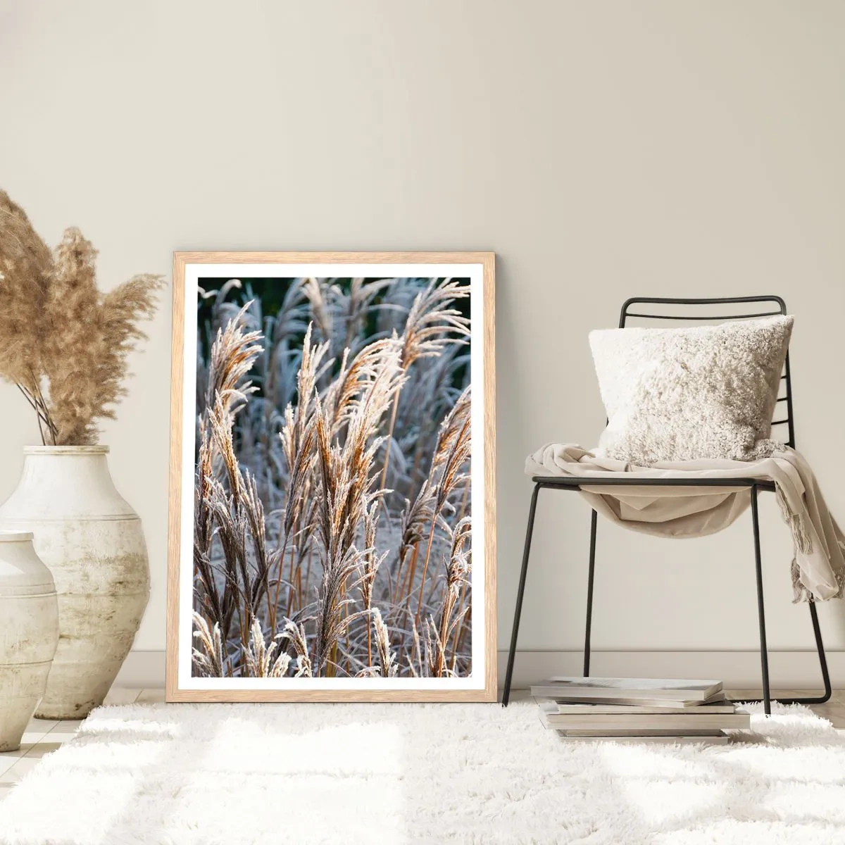 Poster in einem Rahmen aus heller Eiche - Gekleidet mit Frost - 50x70 cm