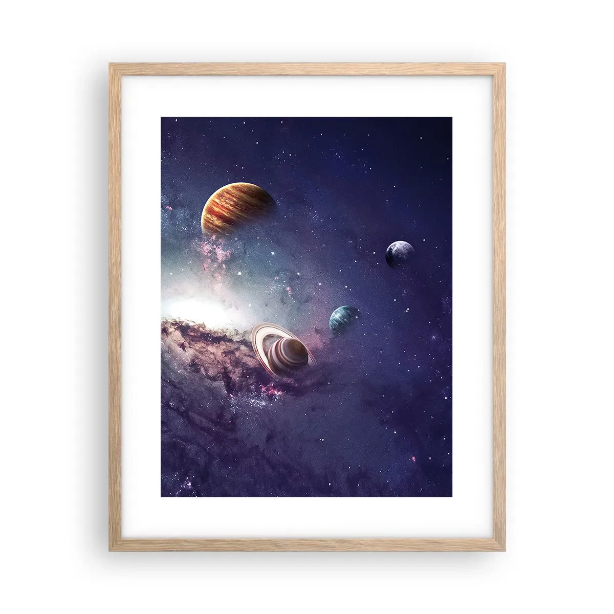 Poster in einem Rahmen aus heller Eiche - Solar-Tanz-System - 40x50 cm