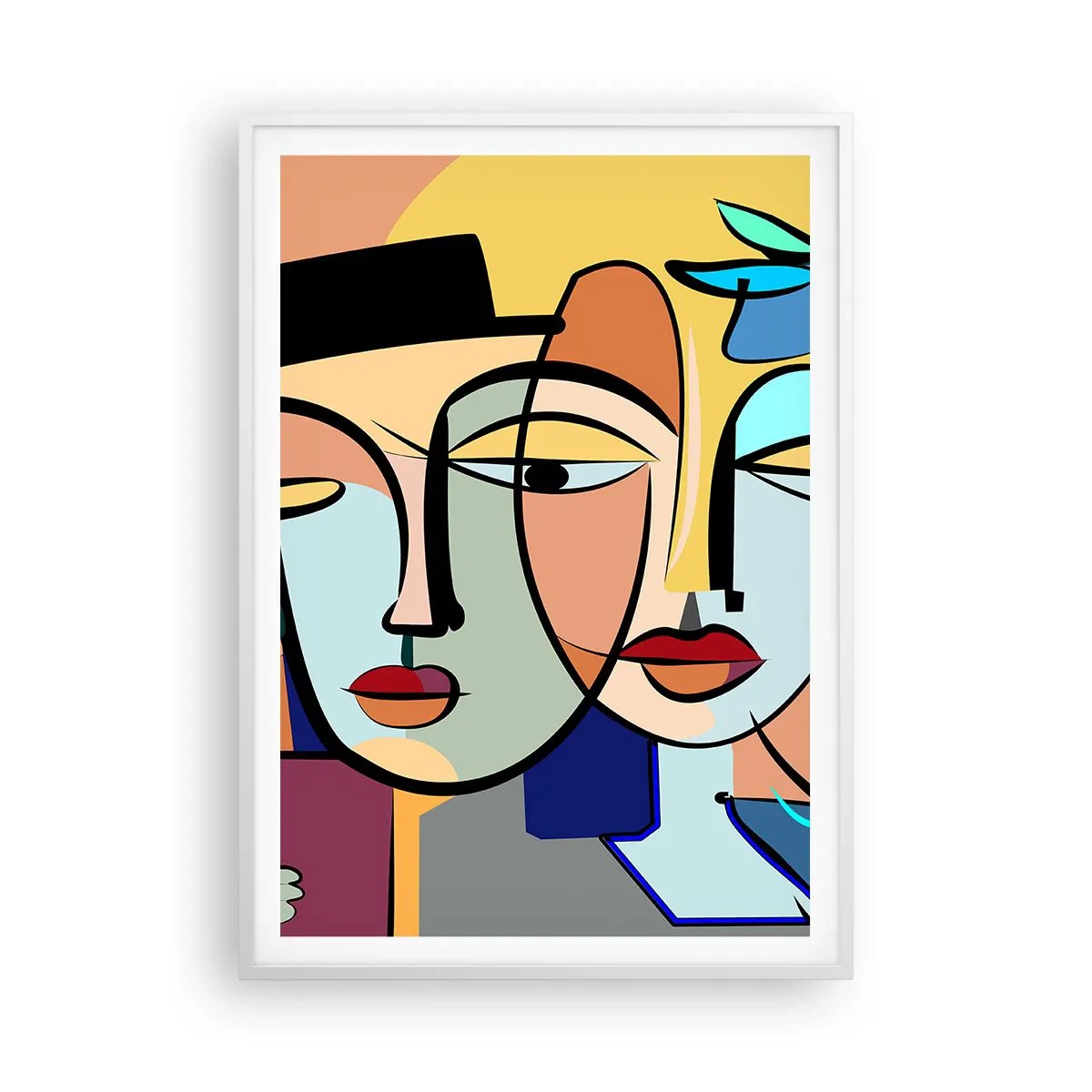 Poster in einem weißen Rahmen - Picassos randez vous - 70x100 cm