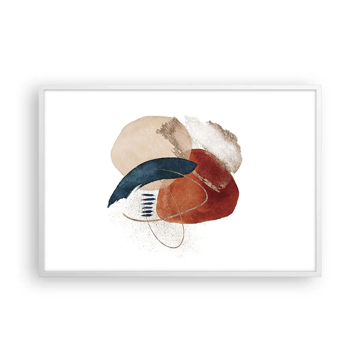 Poster in einem weißen Rahmen - Ovale Komposition - 91x61 cm