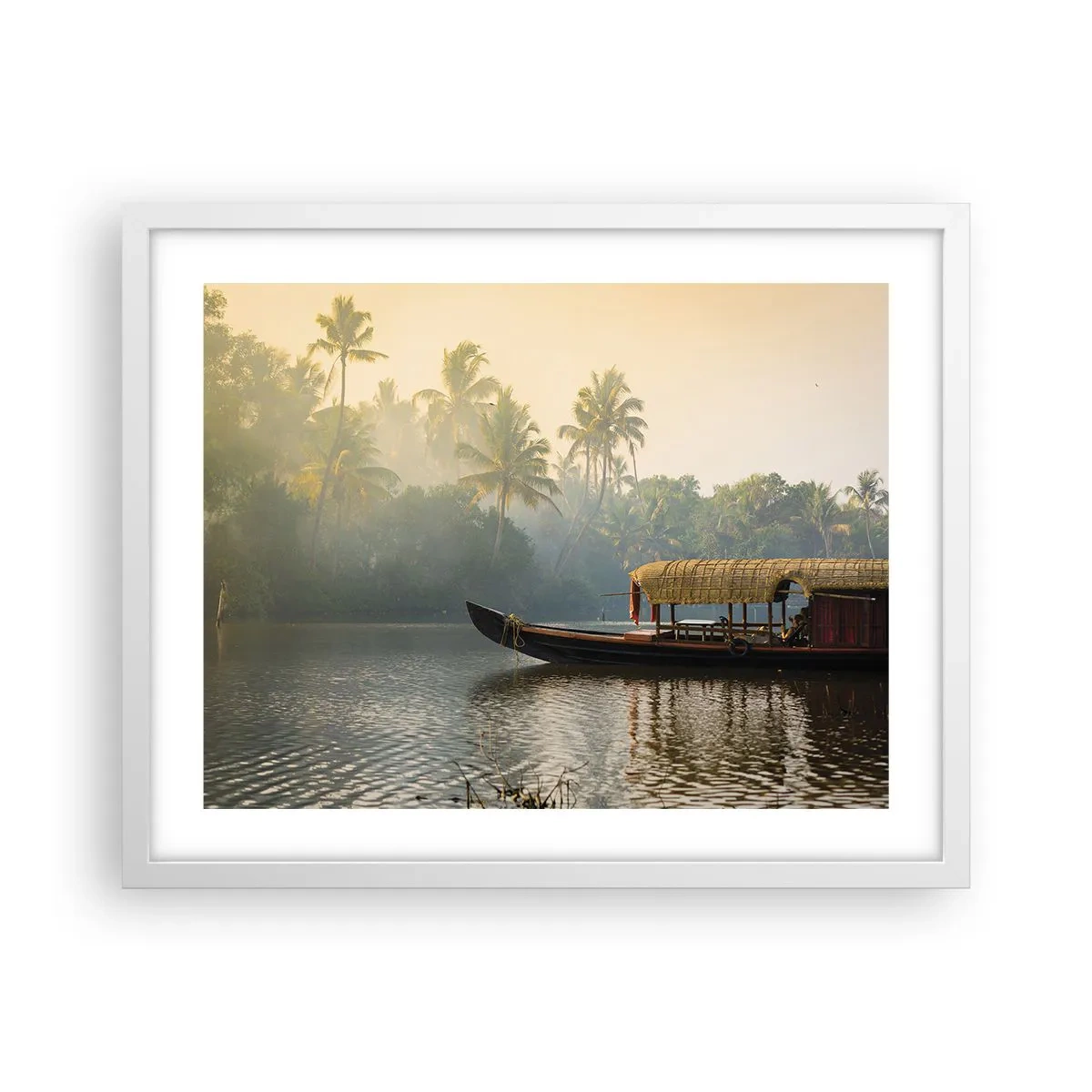 Poster in einem weißen Rahmen - Haus am Fluss - 50x40 cm