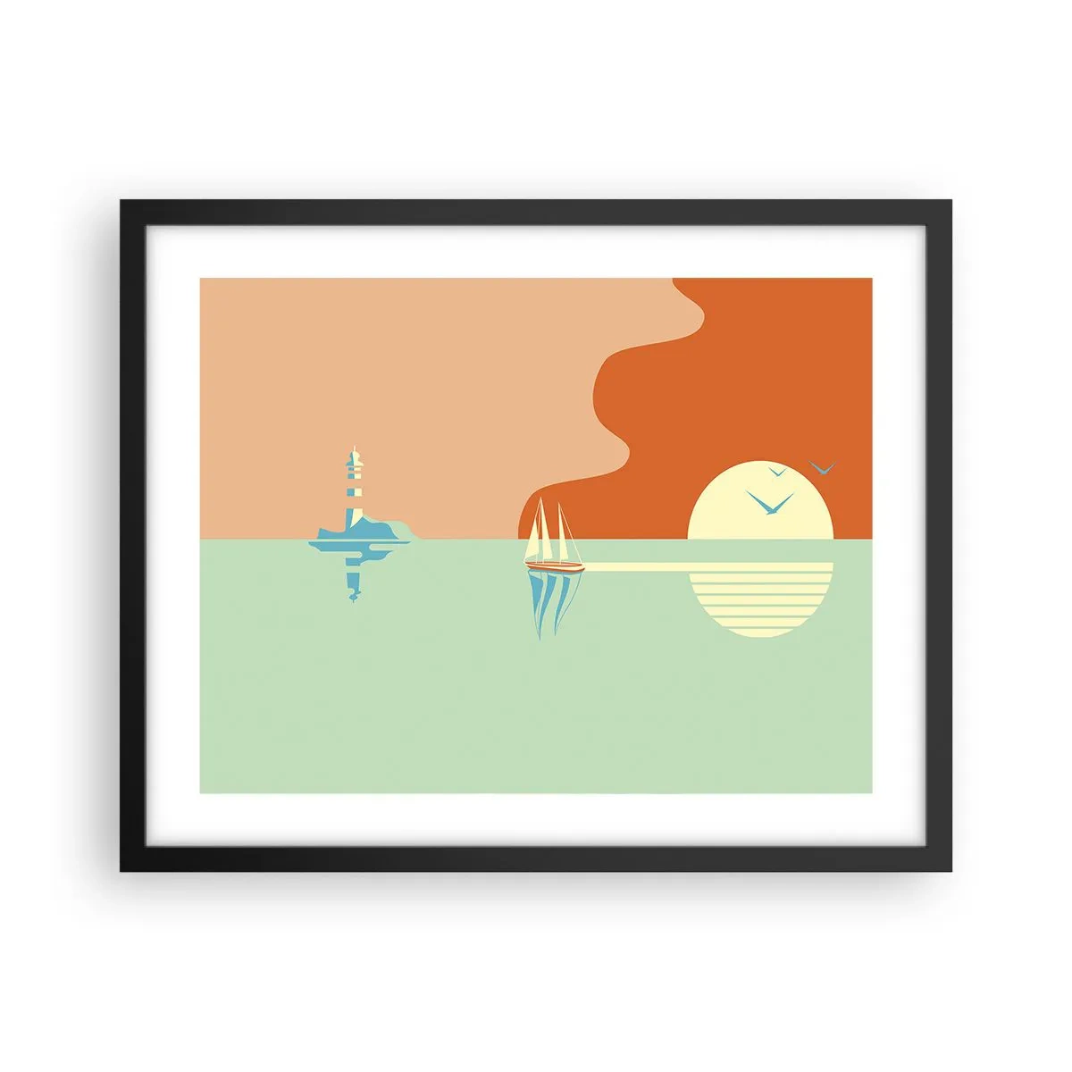 Poster in einem schwarzem Rahmen - Die perfekte Meereslandschaft - 50x40 cm