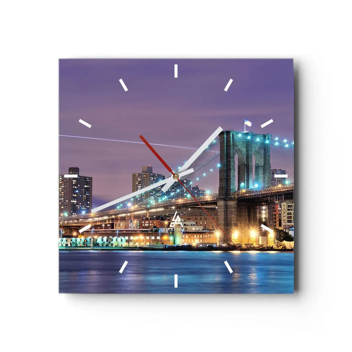 Wanduhr - Glasuhr - Seit vielen Jahren die Brooklyn Bridge - 40x40 cm
