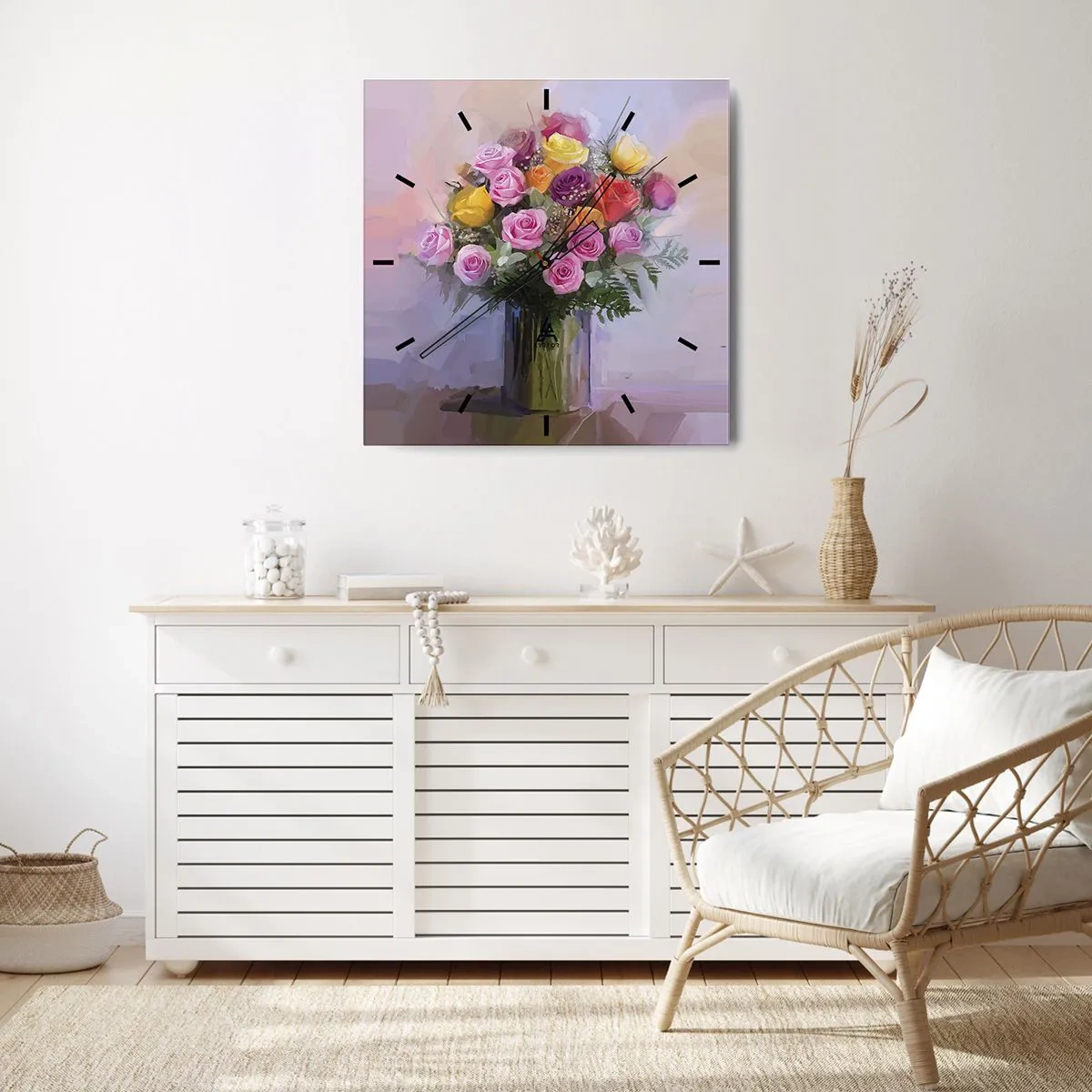 Wanduhr - Glasuhr - Festgehaltene Schönheit - 40x40 cm