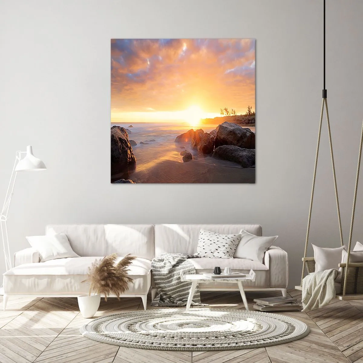 Bild auf Leinwand - Leinwandbild - Leuchtende Brise des Abends - 60x60 cm