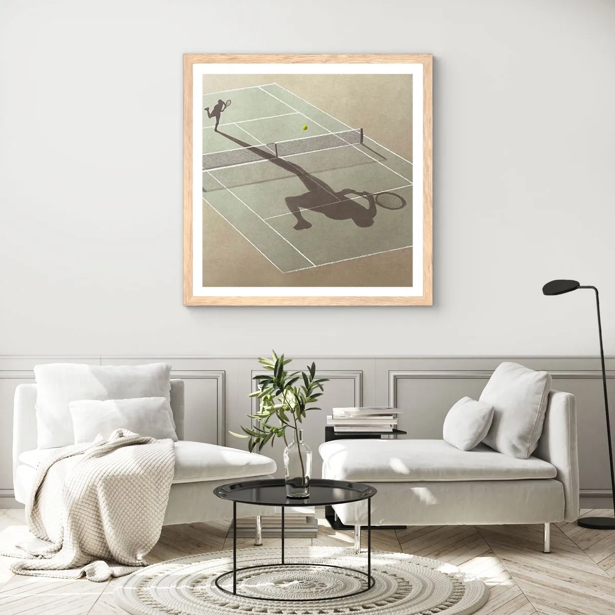 Poster in einem Rahmen aus heller Eiche - Überwinde dich selbst - 40x40 cm