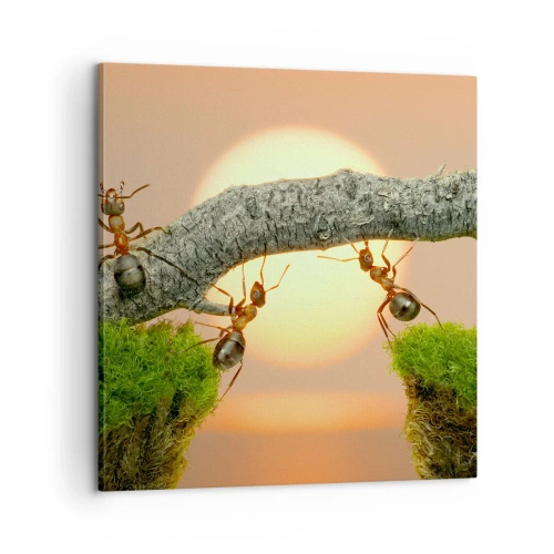 Bild auf Leinwand - Leinwandbild - Glücklich, zusammen arbeiten - 60x60 cm