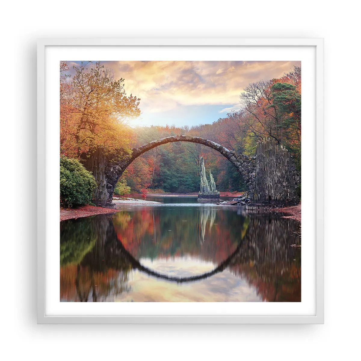 Poster in einem weißen Rahmen - Auf der anderen Seite des Spiegels - 60x60 cm