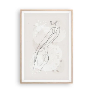 Poster in einem Rahmen aus heller Eiche - Der Blick schweift - 70x100 cm