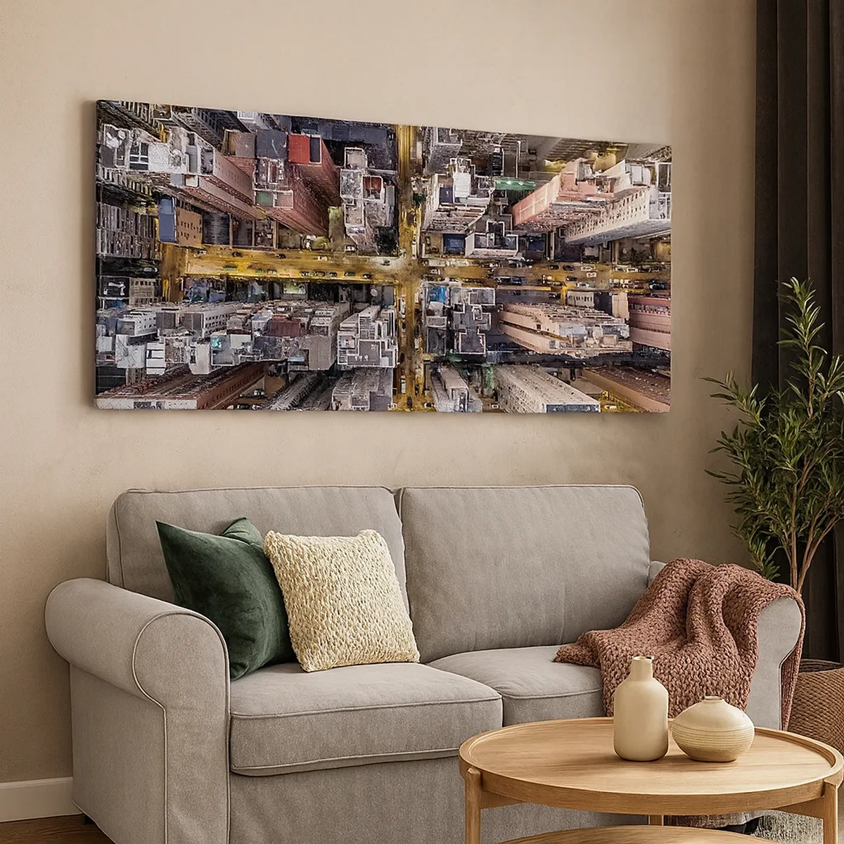 Bild auf Leinwand - Leinwandbild - Grüße aus Hongkong - 30x30 cm