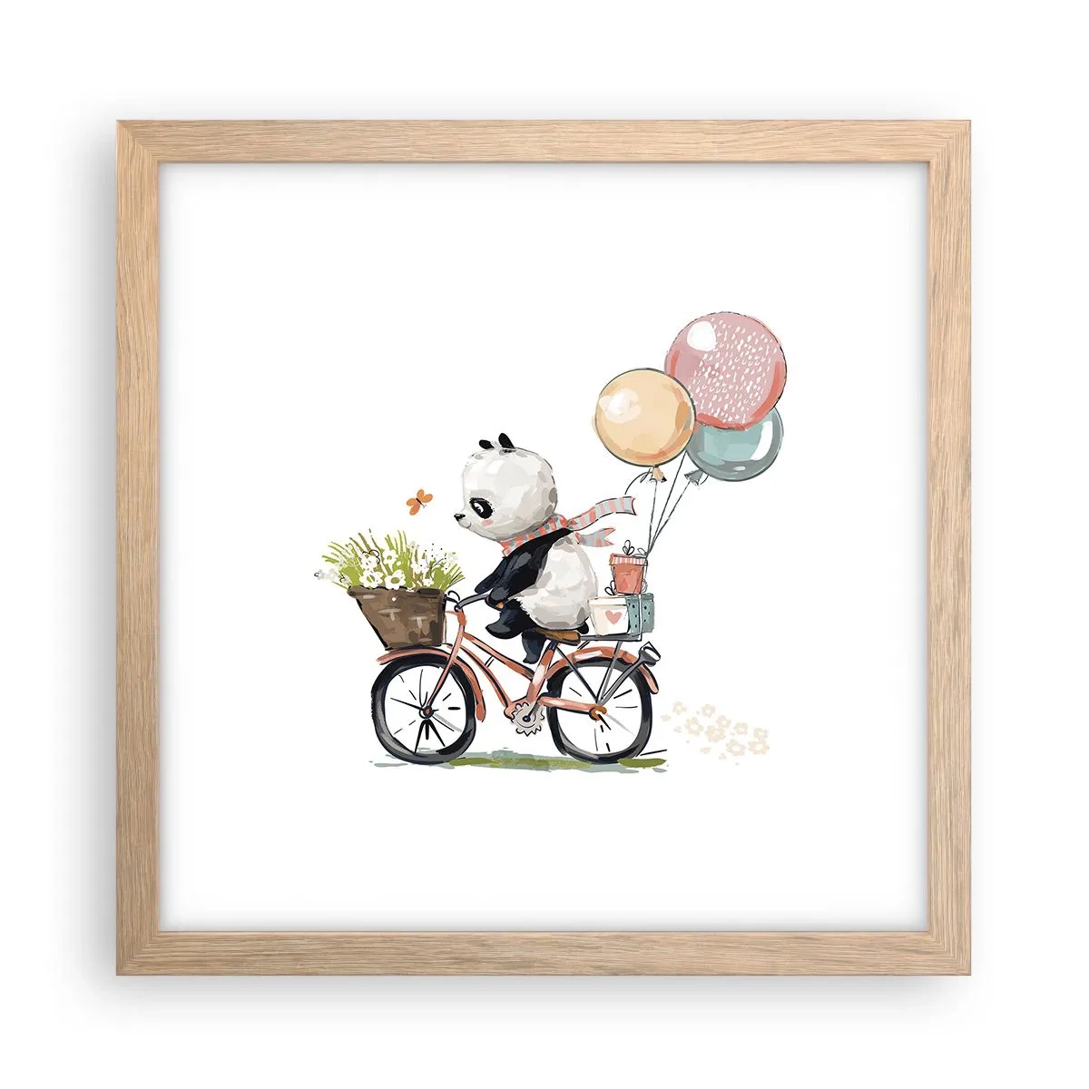 Poster in einem Rahmen aus heller Eiche - Glücklicher Tag - 30x30 cm