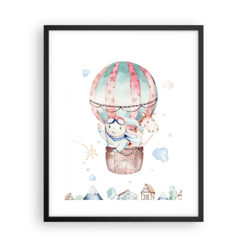 Poster in einem schwarzem Rahmen - Wir kommen bald zurück! - 40x50 cm