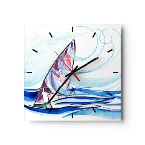 Wanduhr - Glasuhr - Mit dem Wind im Rhythmus der Wellen - 40x40 cm