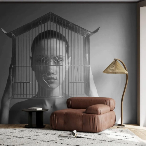 Maßgeschneiderte Fototapete Premium Sand - Ein leicht surreales Portrait - Frau, Stück, Modell