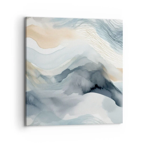 Bild auf Leinwand - Leinwandbild - Verschneite und neblige Abstraktion - 70x70 cm