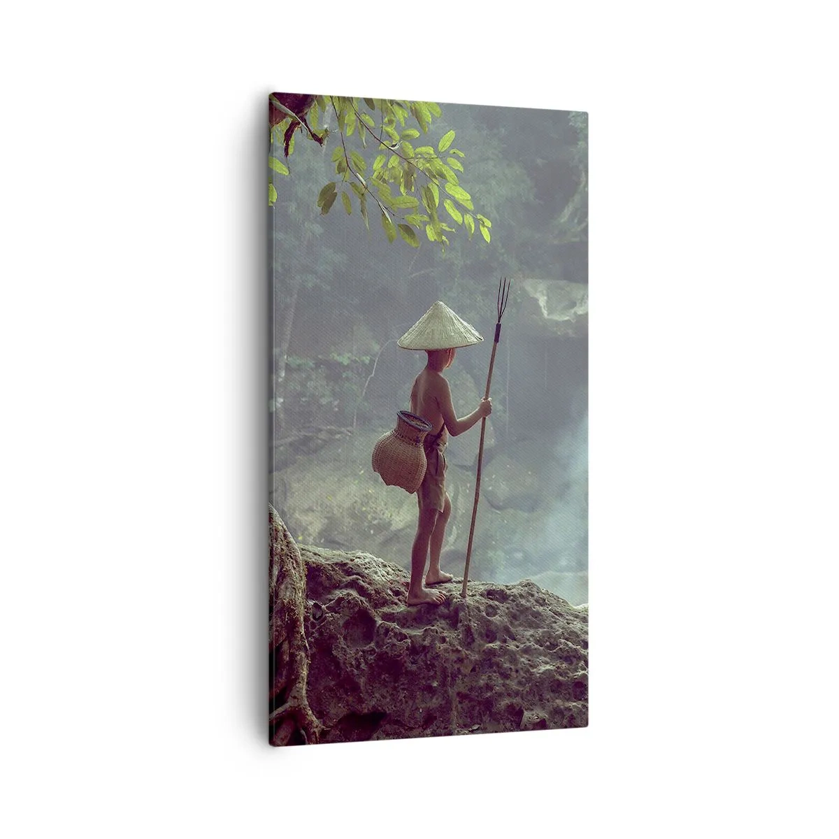 Bild auf Leinwand - Leinwandbild - Befreundet mit der Natur - 55x100 cm