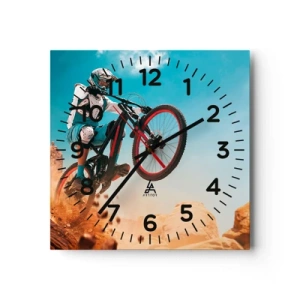 Wanduhr - Glasuhr - Fahrrad-Wahnsinn-Dämon - 40x40 cm