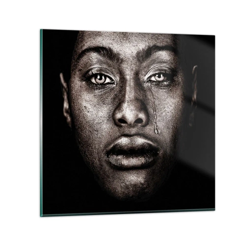 Glasbild - Bild auf glas - Eine Träne - 30x30 cm