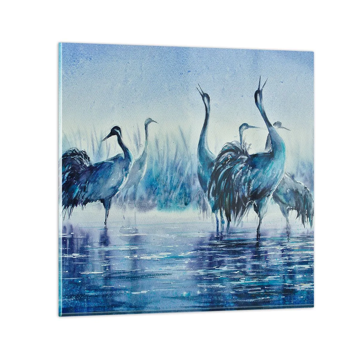 Glasbild - Bild auf glas - Morgentliches Treffen - 60x60 cm