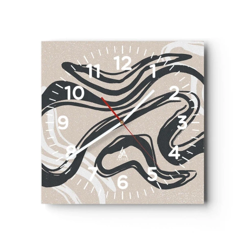 Wanduhr - Glasuhr - Vervielfachter Ausdruck - 30x30 cm