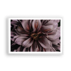 Poster in einem weißen Rahmen - Ein Blumenherz - 91x61 cm