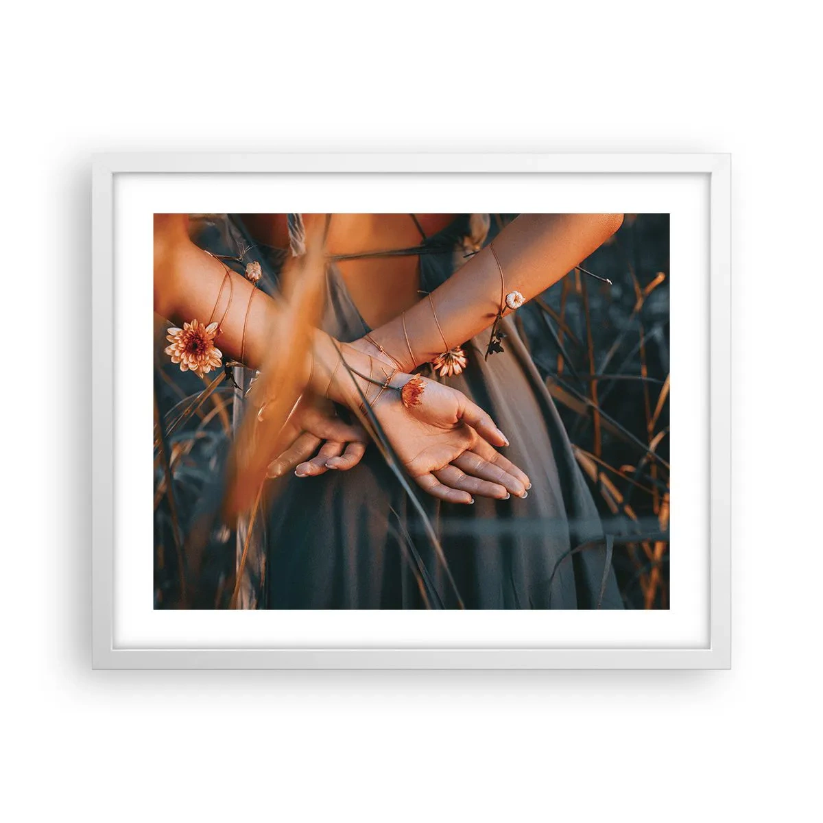 Poster in einem weißen Rahmen - Verbunden mit der Natur - 50x40 cm