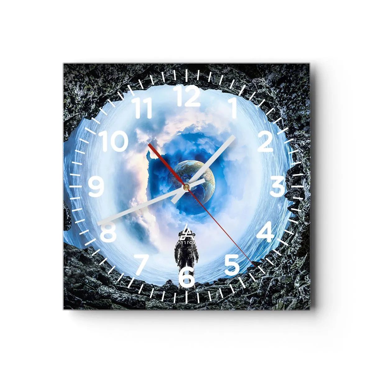 Wanduhr - Glasuhr - Es ist nicht weit von zu Hause - 40x40 cm