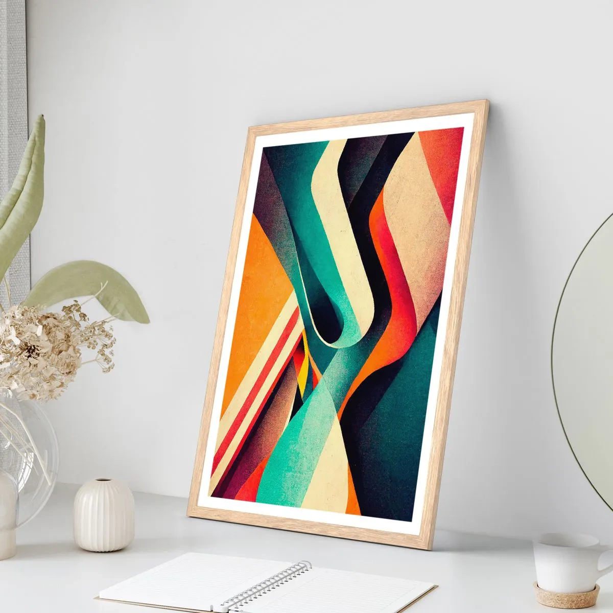 Poster in einem Rahmen aus heller Eiche - Intensive Komposition - 70x100 cm