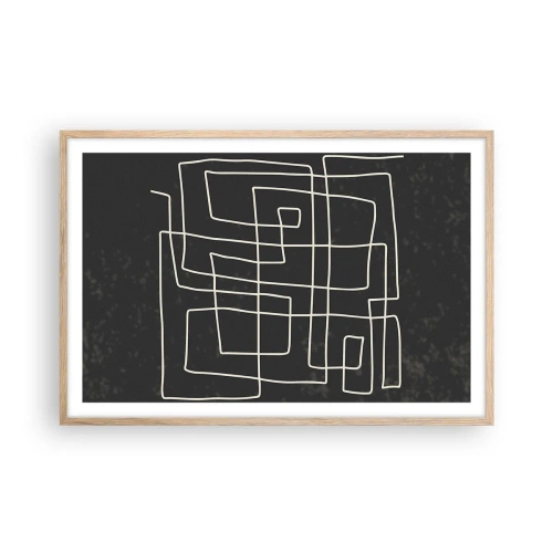 Poster in einem Rahmen aus heller Eiche - Nicht so einfach - 91x61 cm