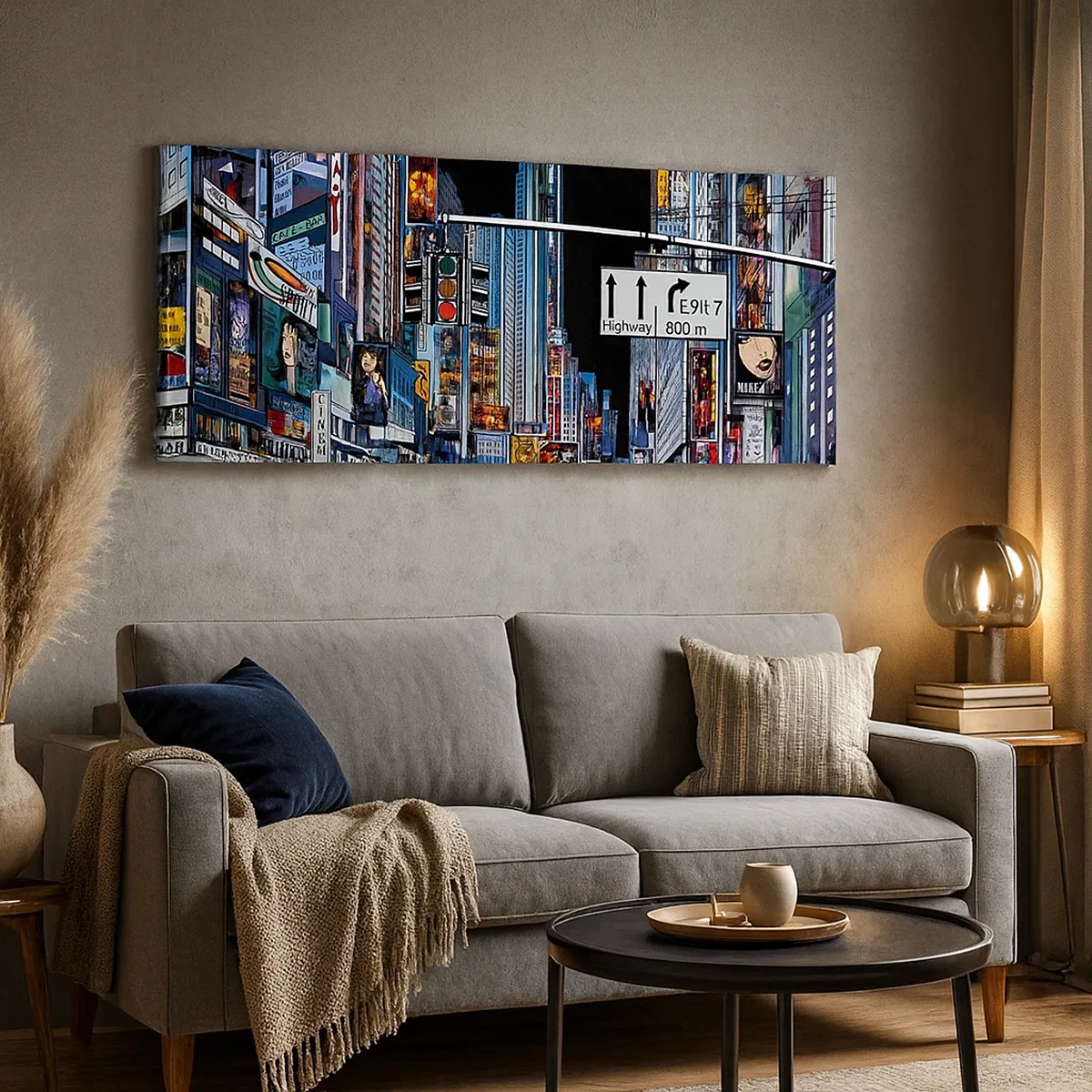 Bild auf Leinwand - Leinwandbild - Comicbuch große Nacht - 30x30 cm