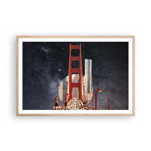 Poster in einem Rahmen aus heller Eiche - Immer im Mittelpunkt - 91x61 cm