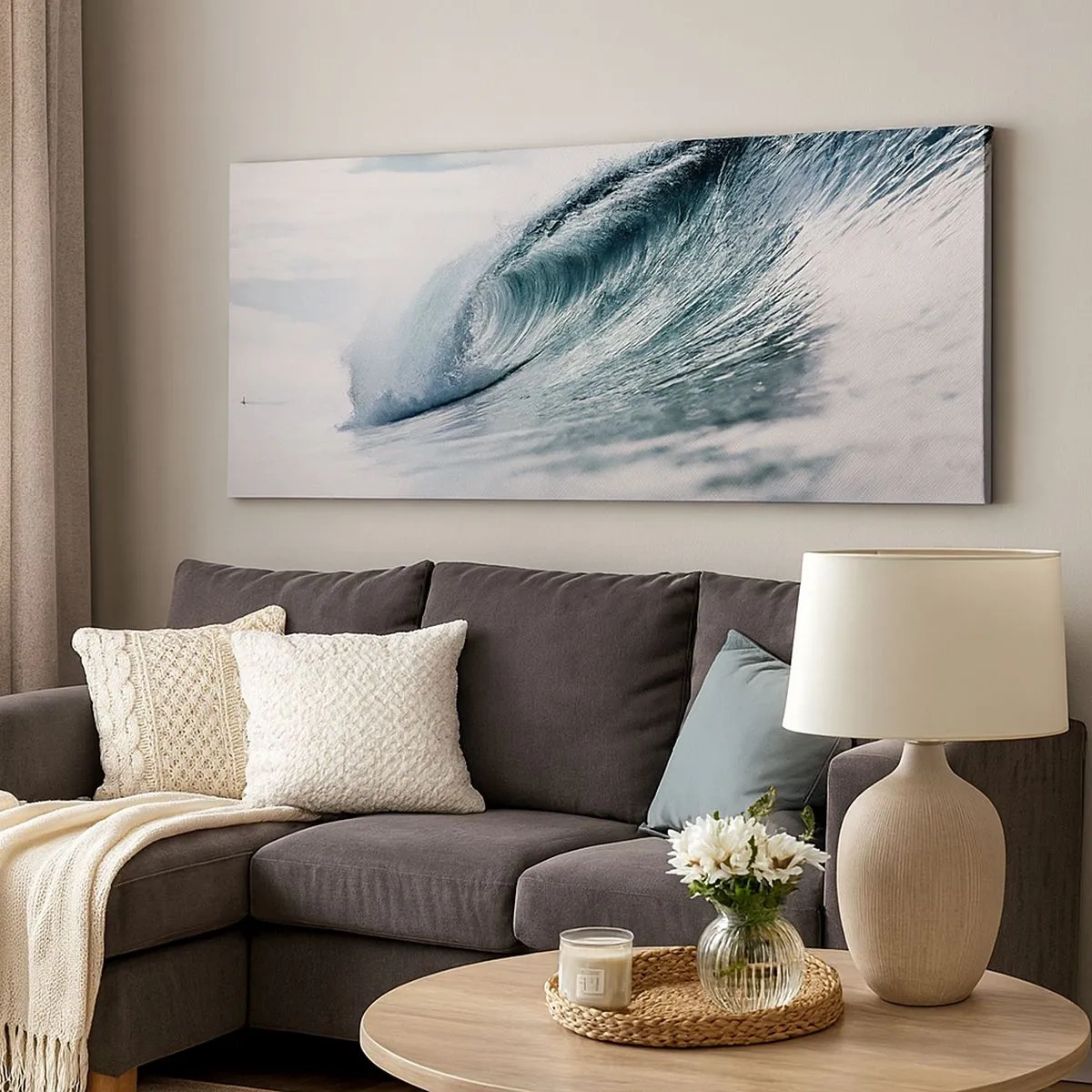 Bild auf Leinwand - Leinwandbild - Wasserspitze - 100x40 cm