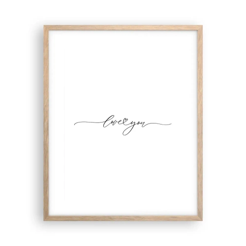 Poster in einem Rahmen aus heller Eiche - Schwarz auf weiß - 40x50 cm