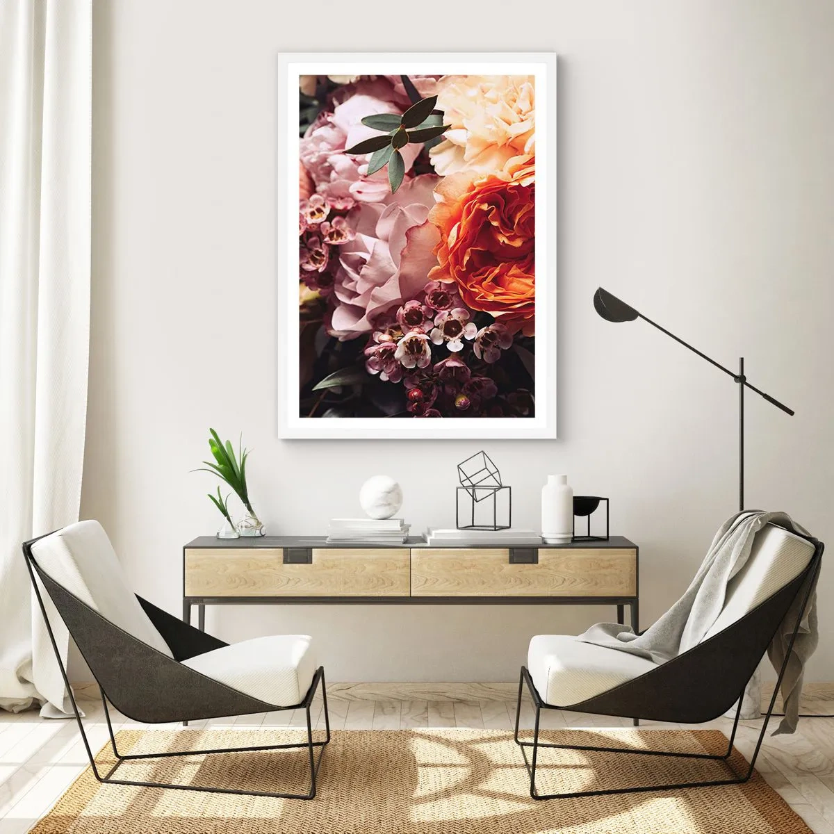 Poster in einem weißen Rahmen - Eingehüllt in Schönheit - 50x70 cm