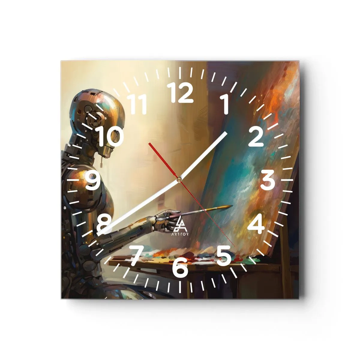 Wanduhr - Glasuhr - Die Kunst der Zukunft - 40x40 cm