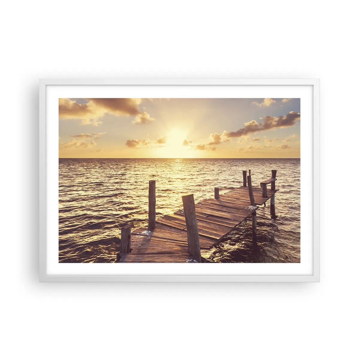 Poster in einem weißen Rahmen - Das goldene Land der Sanftmut - 70x50 cm