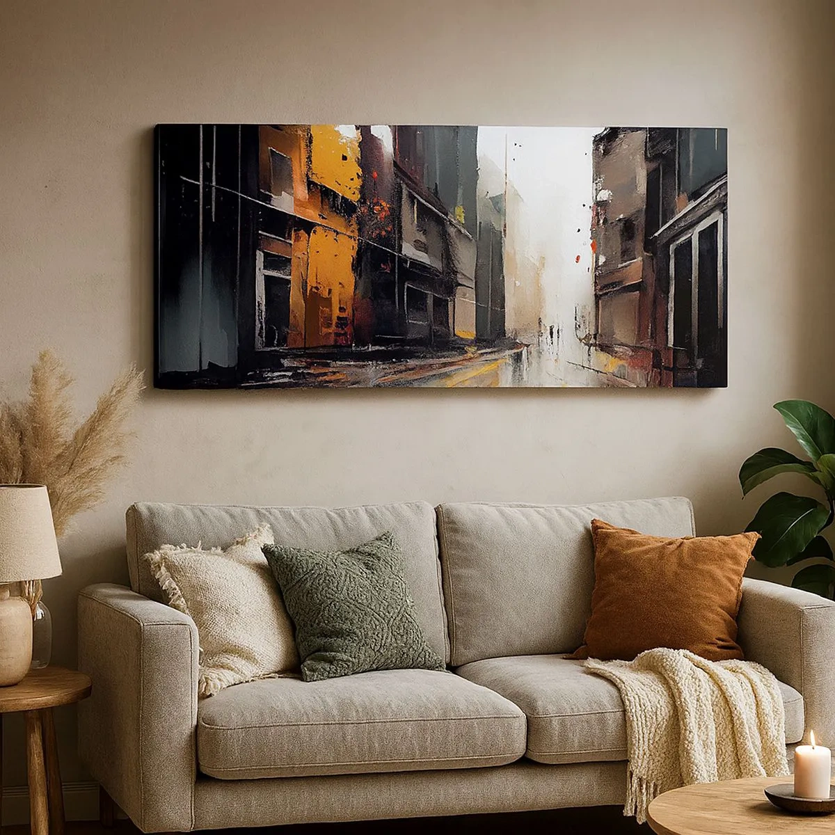 Bild auf Leinwand - Leinwandbild - Regnerischer Tag - 100x40 cm