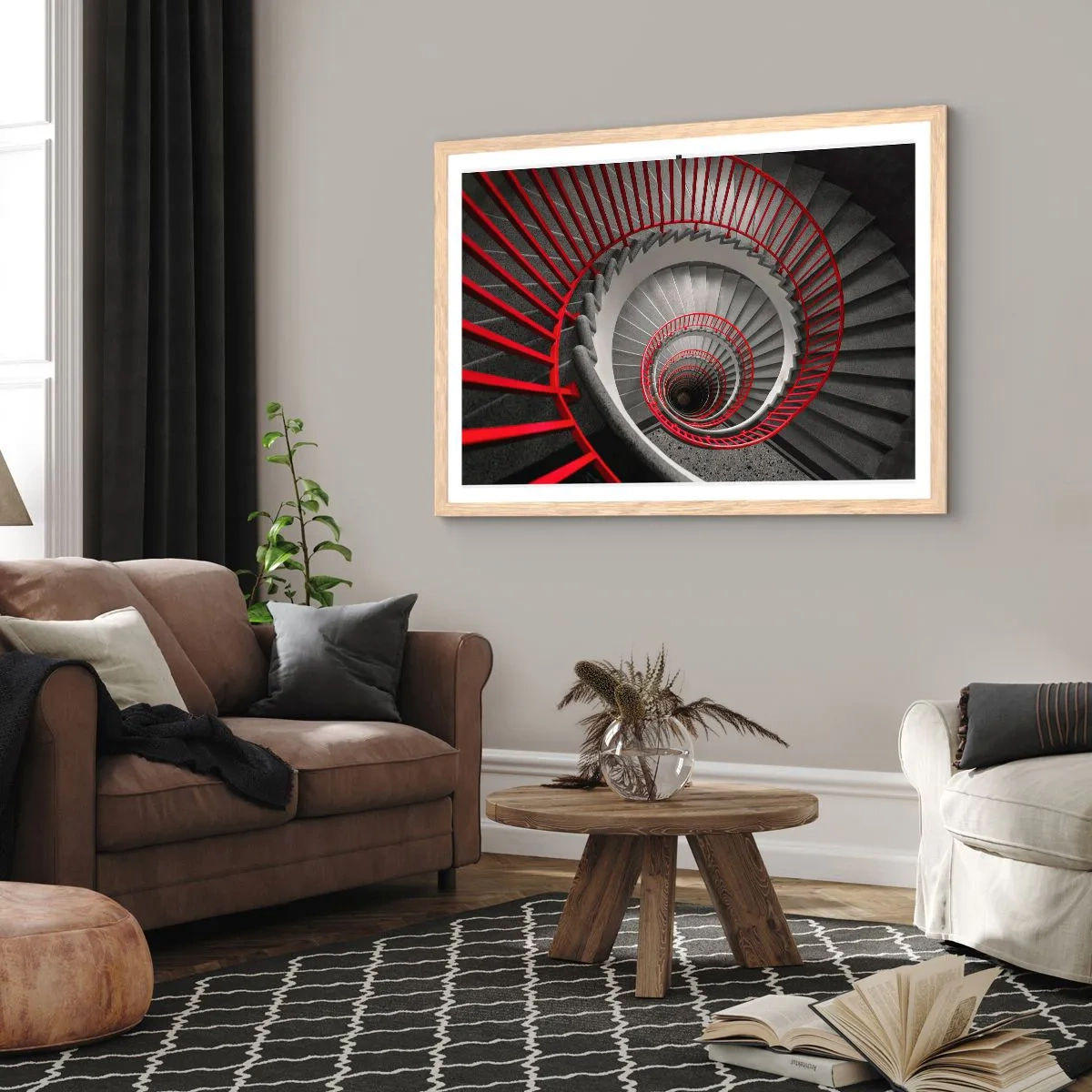 Poster in einem Rahmen aus heller Eiche - Architekturspaß - 91x61 cm