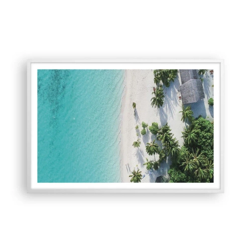 Poster in einem weißen Rahmen - Urlaub im Paradies - 91x61 cm