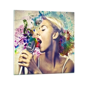 Glasbild - Bild auf glas - Malen Sie die Welt mit Ihrer Stimme - 50x50 cm