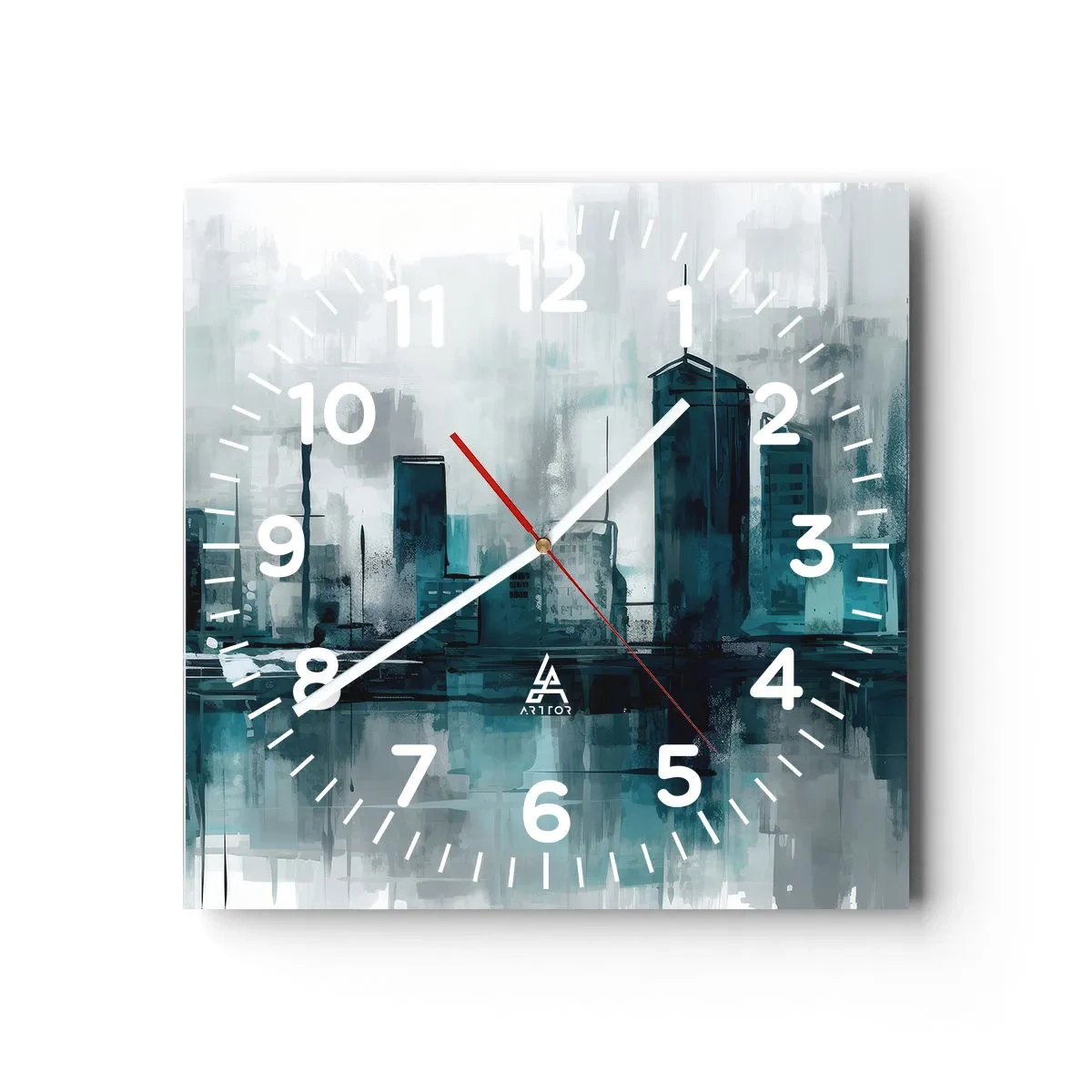 Wanduhr - Glasuhr - Eine Stadt in der Farbe des Regens - 40x40 cm