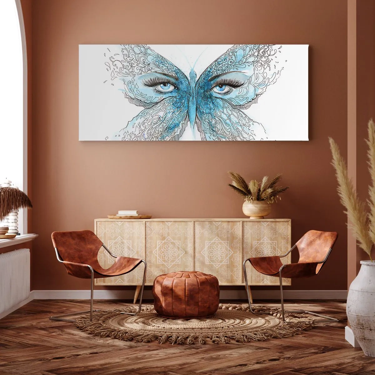 Bild auf Leinwand - Leinwandbild - Eros Blaumeise - 90x30 cm