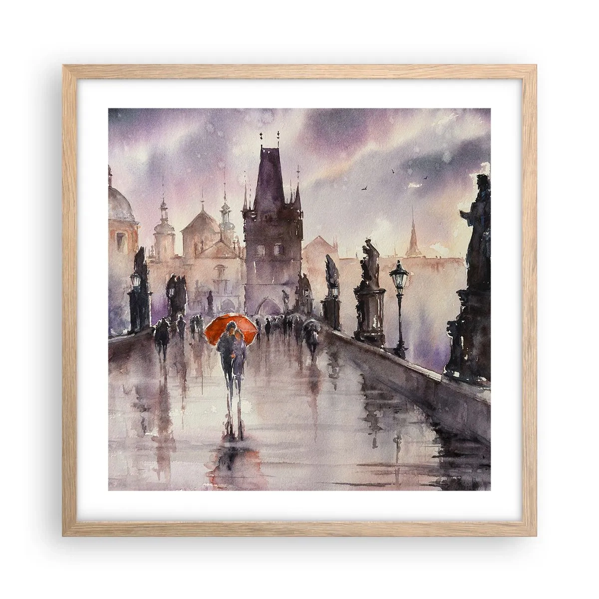 Poster in einem Rahmen aus heller Eiche - Leute verändern sich nicht - 50x50 cm