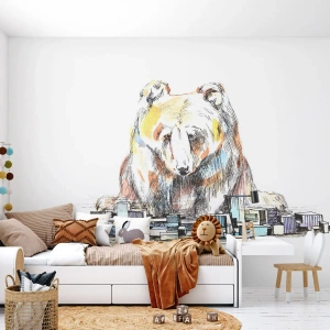 Fototapete Premium Canvas - Wie kann man so leben? - Tiere, Tragen, Grafik - 250x175 cm