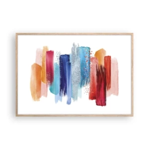 Poster in einem Rahmen aus heller Eiche - Auf und ab - 100x70 cm