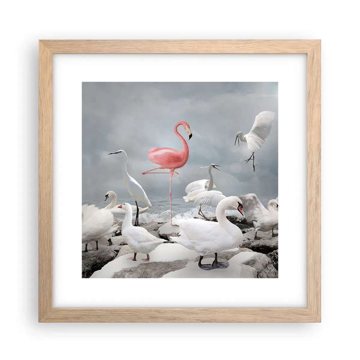 Poster in einem Rahmen aus heller Eiche - Wie kam ich hier hin? - 30x30 cm