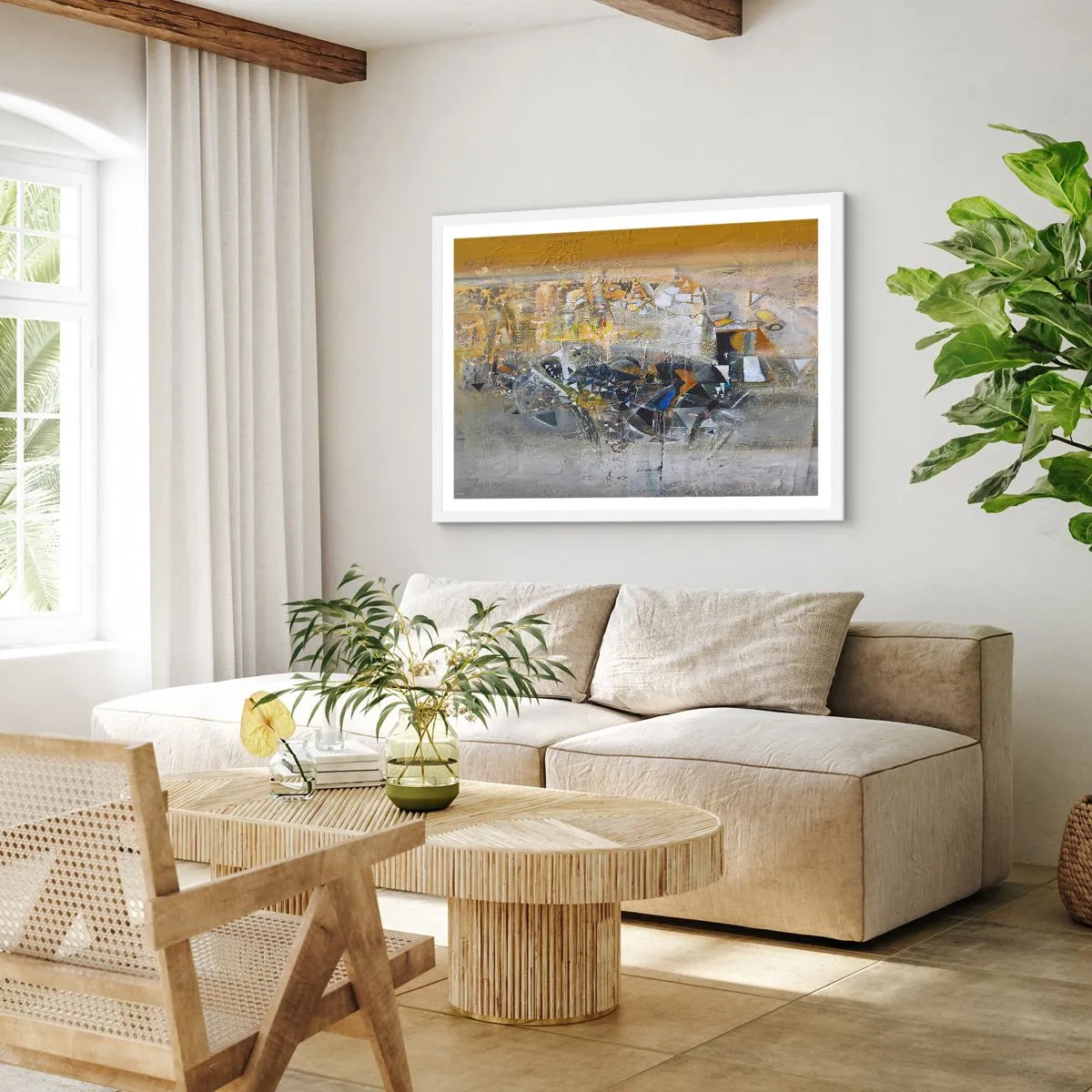 Poster in einem weißen Rahmen - Alles wird gut - 50x40 cm