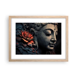 Poster in einem Rahmen aus heller Eiche - Im Einklang mit der Welt - 40x30 cm
