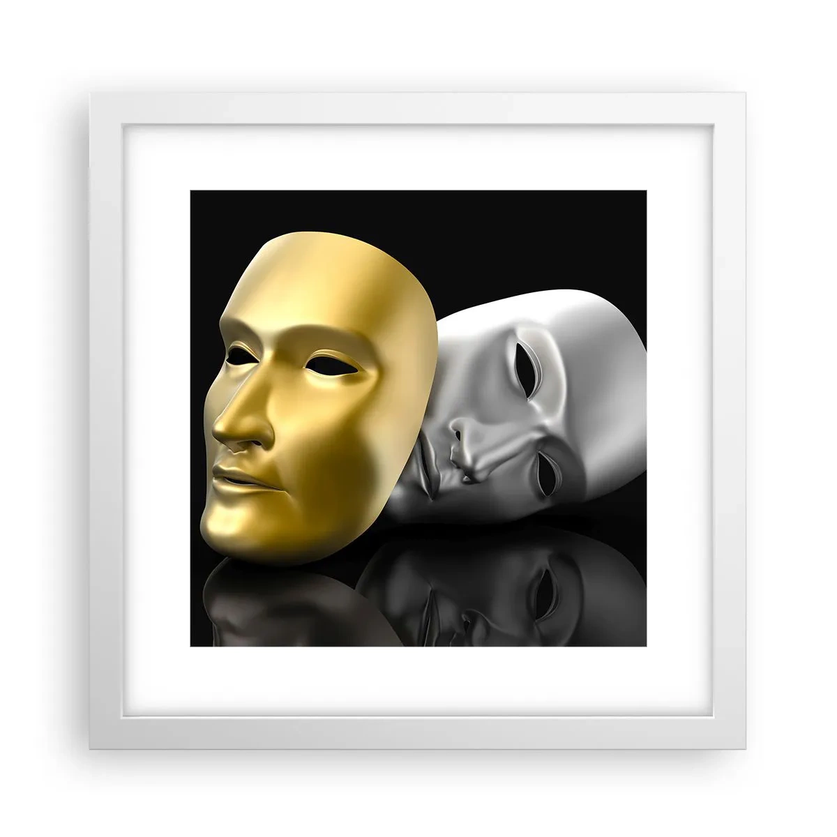 Poster in einem weißen Rahmen - Das Leben ist wie ein Theater - 30x30 cm